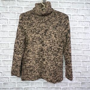 |•CALVIN KLEIN JEANS•| Large Knit Brown Turtleneck Sweater Size Medium